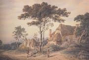 William Frederick Wells Cottages at Knockholt (mk47) oil painting